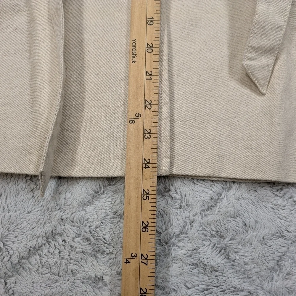 Madewell Jacket Women's XS Beige Natural Twill Cotton Linen Belted Blazer